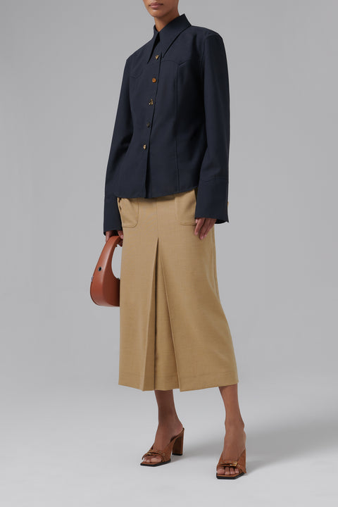 Slate Camille Wool Blend Shirt