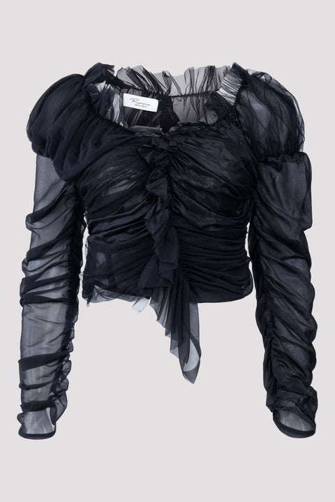 Lack Silk Draping Blouse
