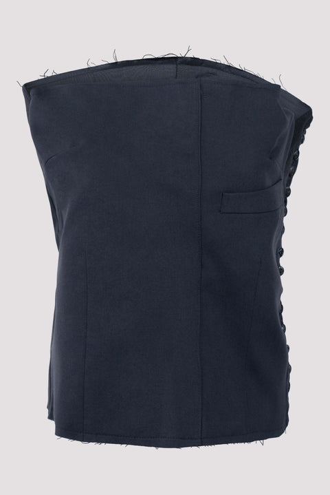 Side Button Blazer Tube Top