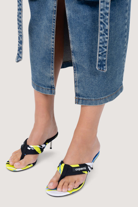 Multicoloured 65 Camo Print High-Heel Sandal