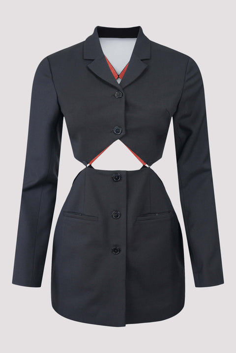 Lattice Wool Blazer