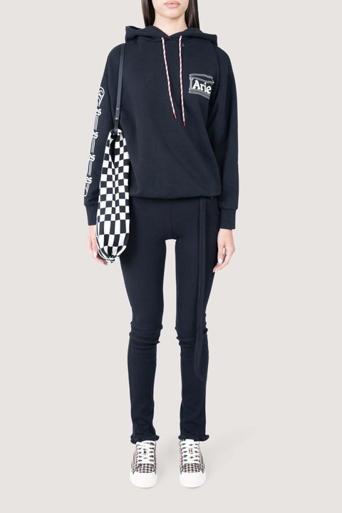 Column Print Hoodie