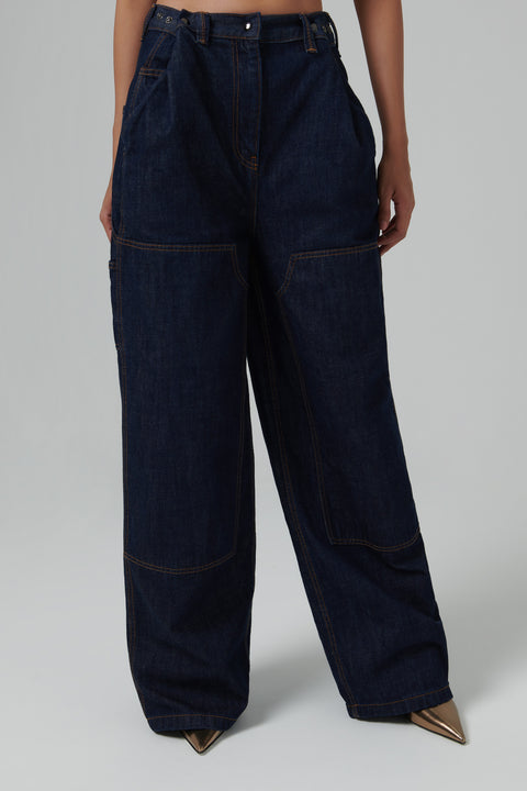 Navy Wide-Leg Jeans