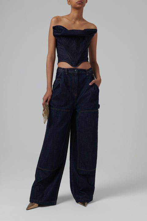 Navy Wide-Leg Jeans