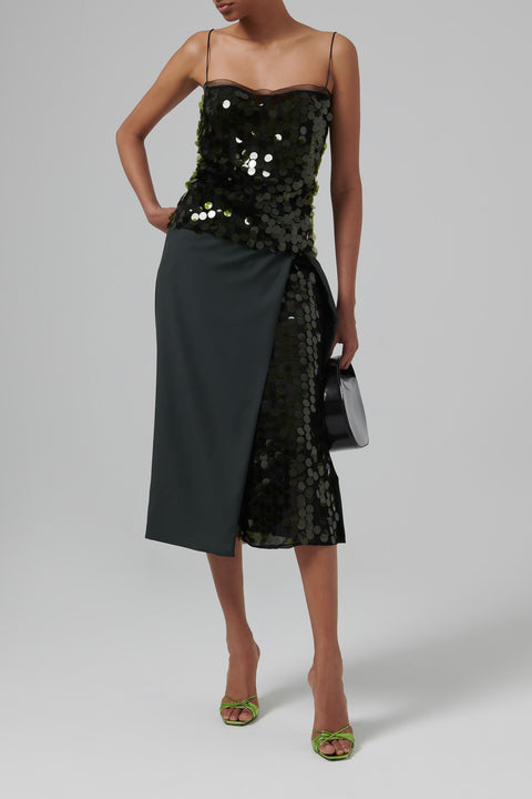 Green Beatris Midi Skirt