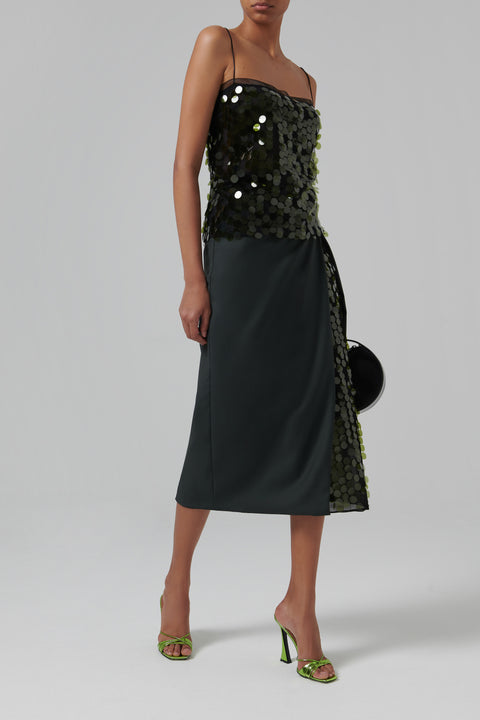 Green Suero Sequin Tank Top