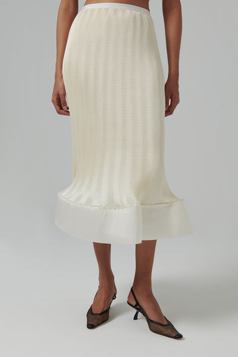 White Hollis Midi Skirt