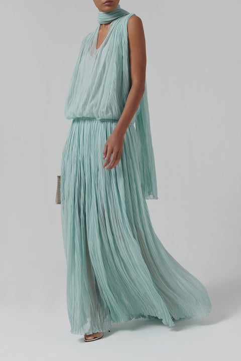 Chiff Plisse Maxi Dress