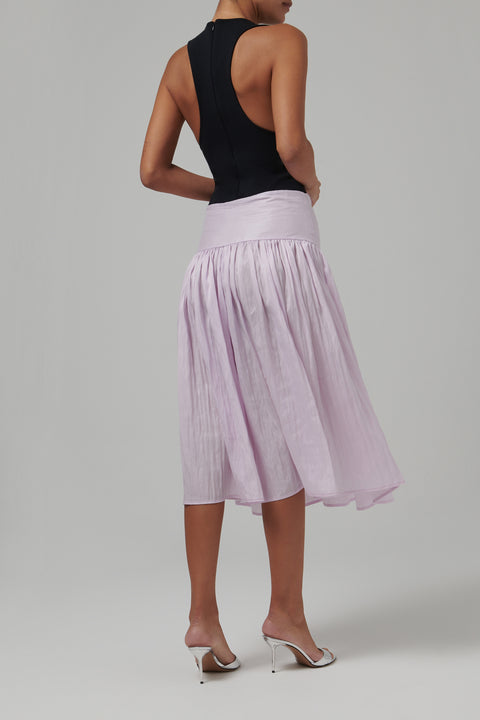 Black And Pink Araceli Midi Dress