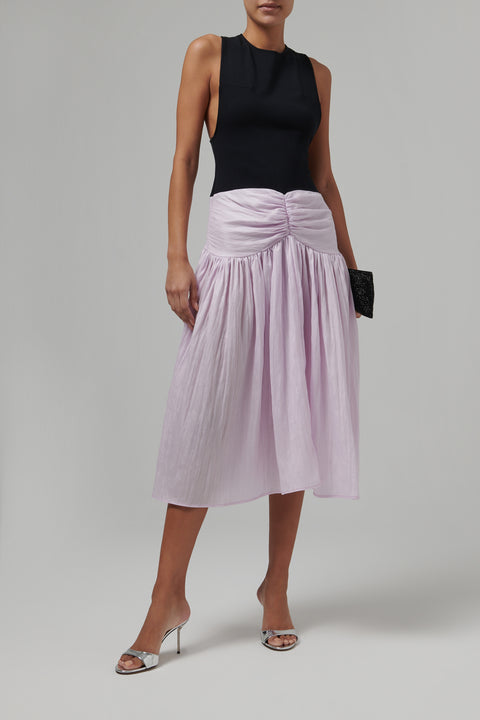 Black And Pink Araceli Midi Dress