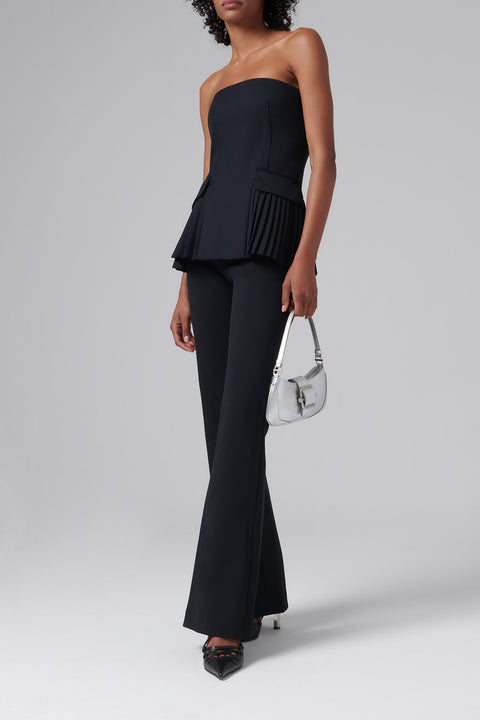 Black Vita Pleated Sleeveless Top