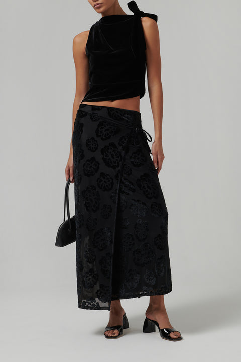 Black Ettore Drape Top