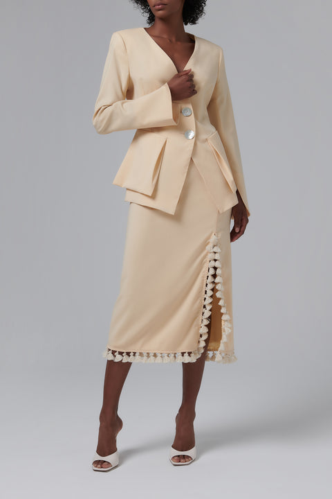 Beige Noemie Wool Blazer