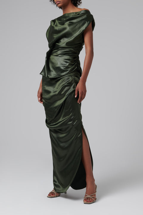 Green Liquid Fabric Tank Top