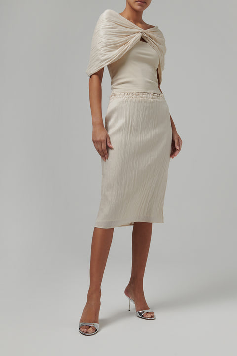Beige Elisa Cape Top