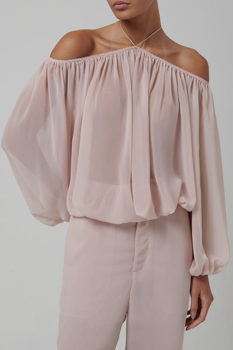 Pink Off-Shoulder Blouse