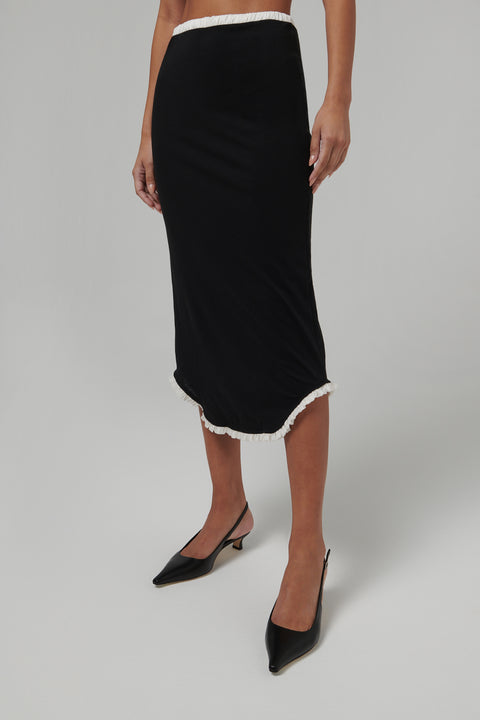 Black Marion Midi Skirt