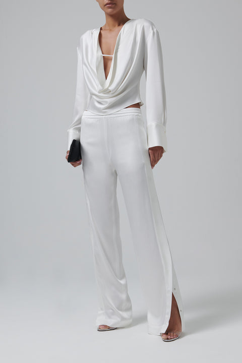 White Satin Blouse