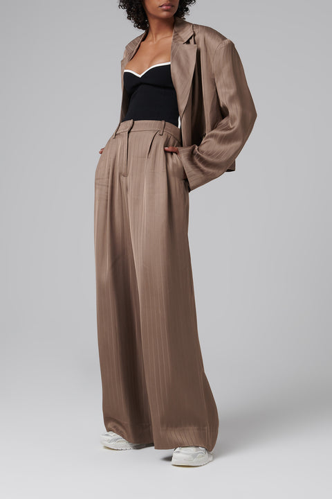 Brown Wide-Leg Pants