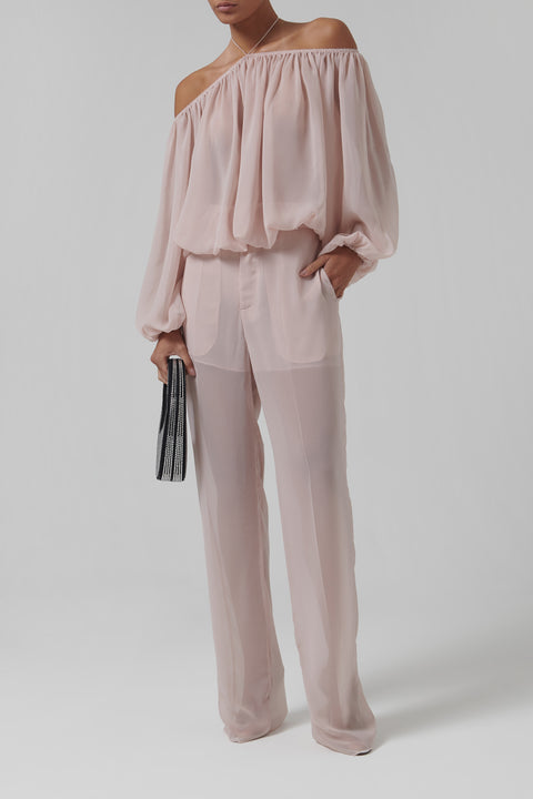 Pink Georgette Sheer Pants