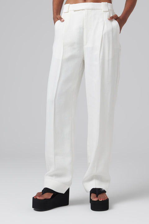 White Clemence Slim-Leg Pants