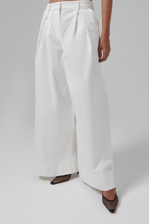 White Avelino Wide Leg Pants