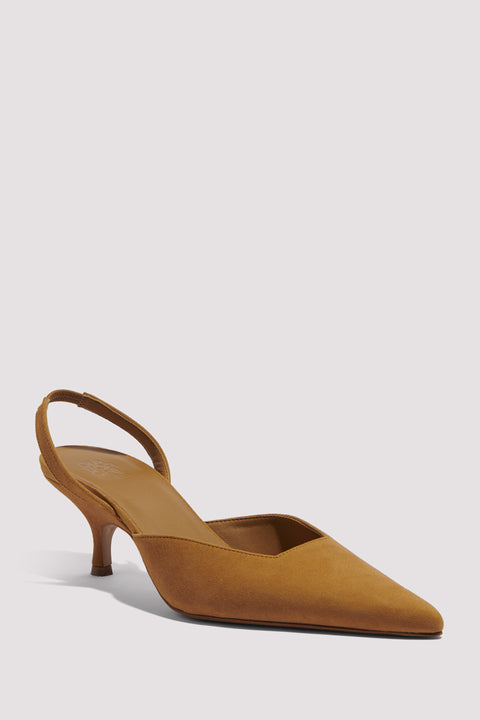 Brown Octavie Kitten-Heel Pumps