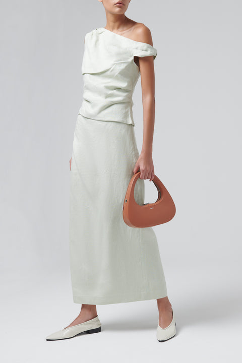 White Carré Leather Flat Pumps