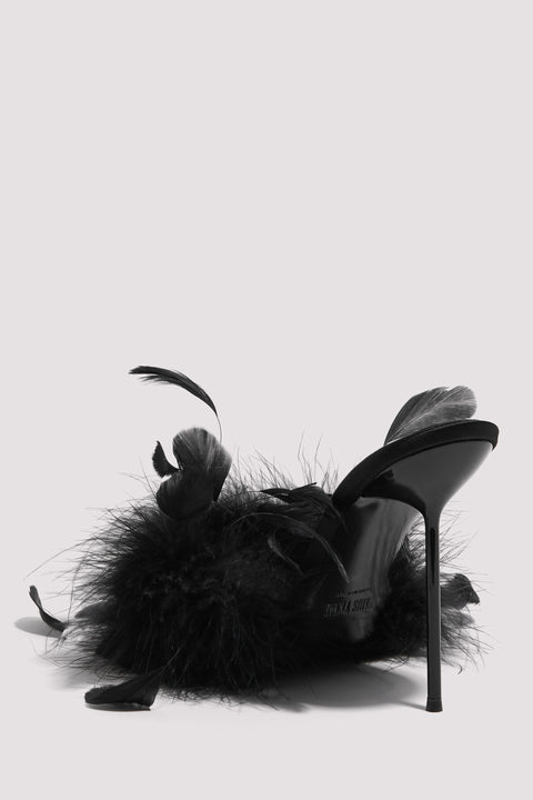 Black Lidia 105 Feather Mule