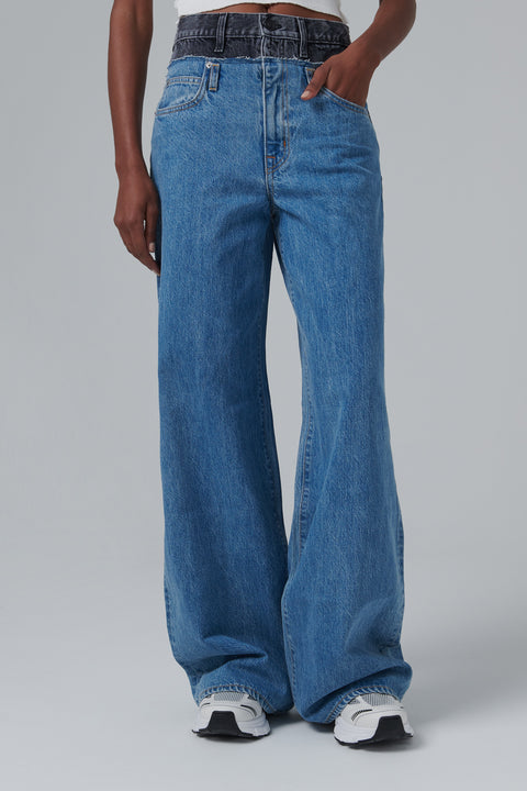 Blue Eva Double Waistband Jeans