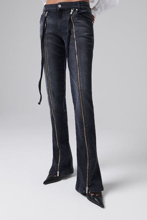 Front Slit Skinny Jeans