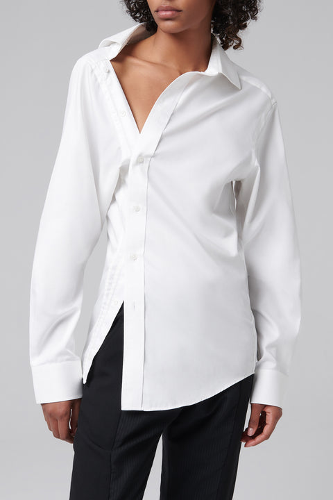 Asymmetric Long Sleeve Cotton Shirt