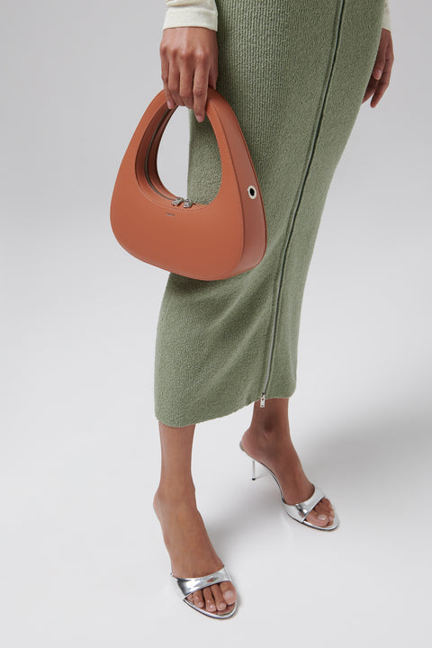 Brown Baguette Swipe Bag