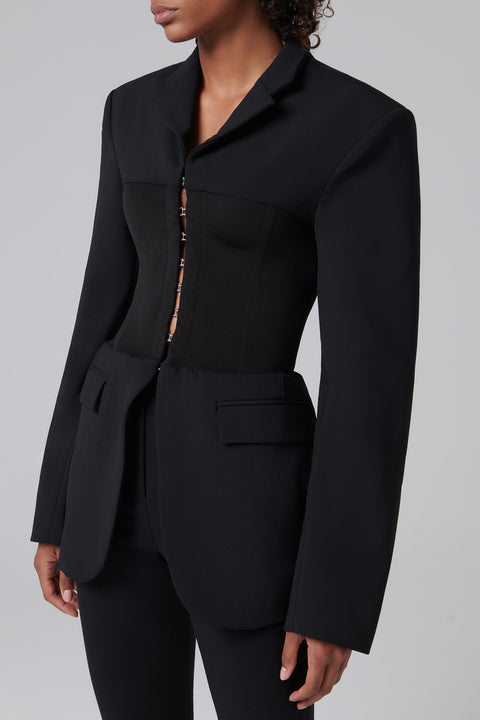 Black Corset Tube Blazer
