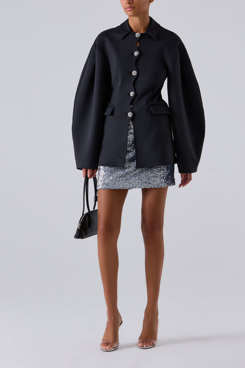 Black Scuba Neoprene Blazer