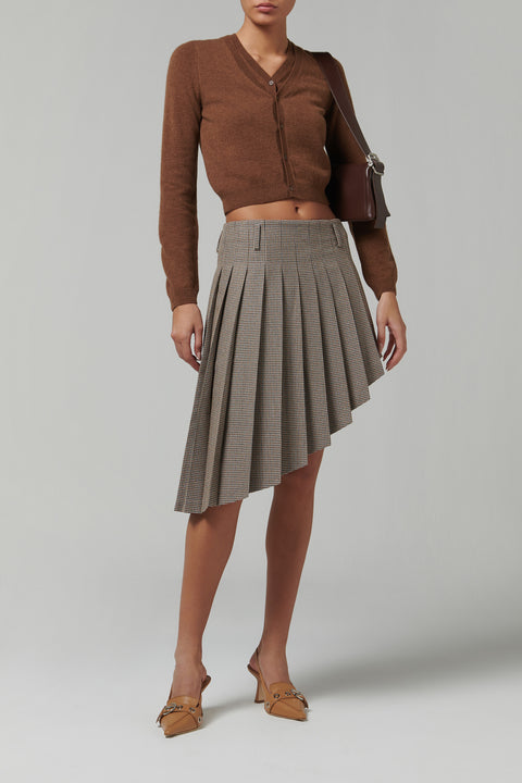 Brown Womens Double V-Neck Cardigan