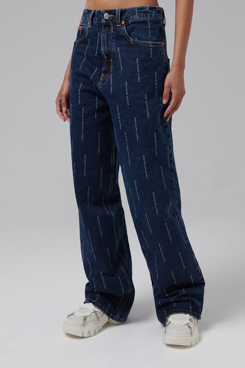 Blue Straight-Leg Jeans