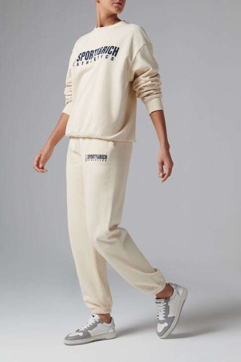 Beige Team Logo Sweatpants