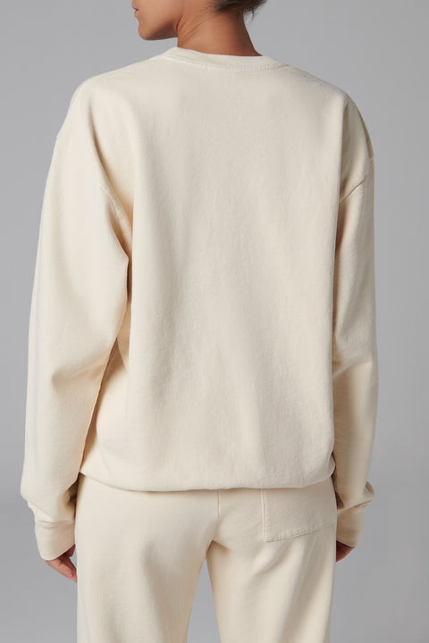 Beige Team Logo Crewneck Jumper