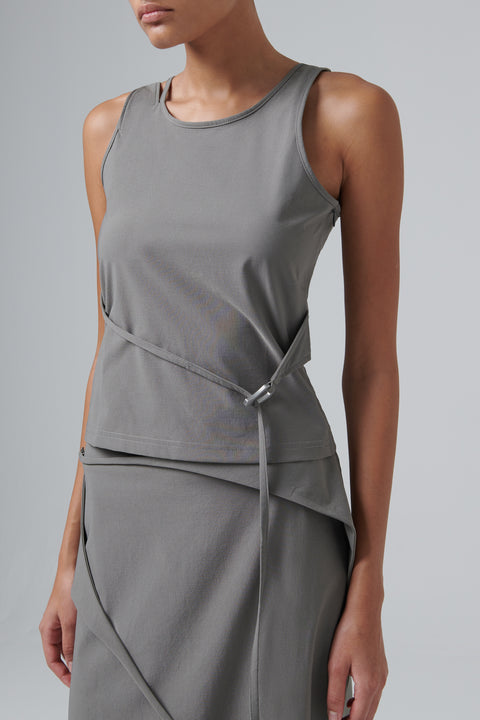 Green Drapped Carabiner Tank Top