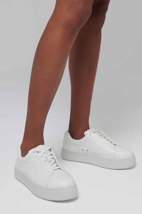 White Doja Tumbled Low Top Sneaker