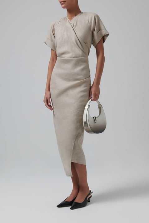 Beige Bao Sleeved Dress