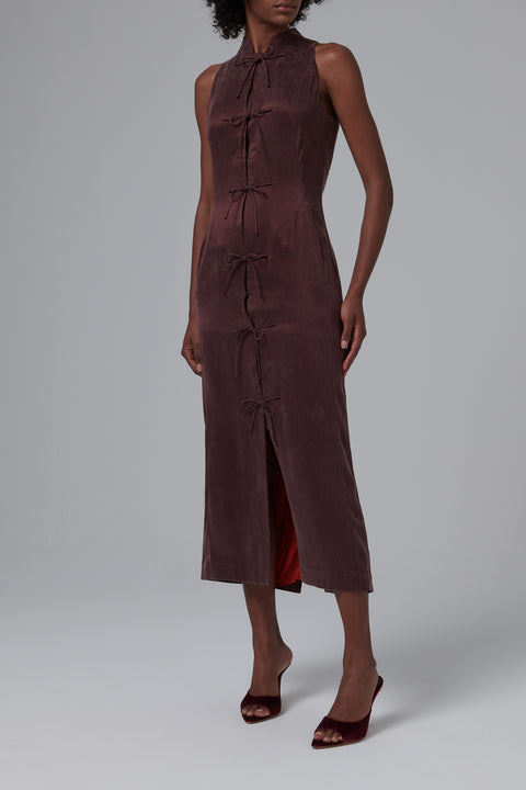 Brown Lee Sleeveless Midi Dress