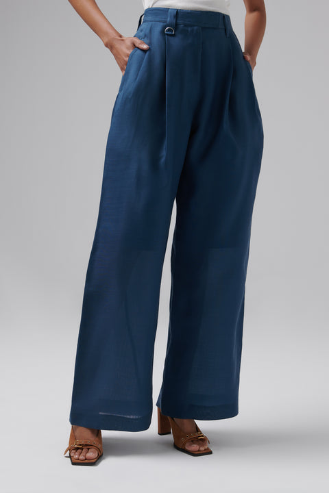 Blue Maud Wide-Leg Pants