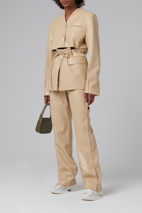 Beige Felina Vegan Leather Jacket