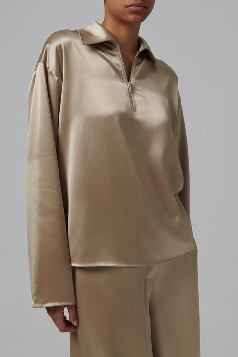 Beige Mencia Long Sleeved Polo