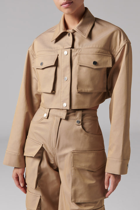 Beige Front Slit Jacket