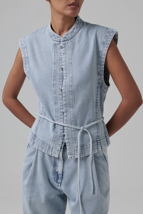 Blue Shan Denim Waistcoat