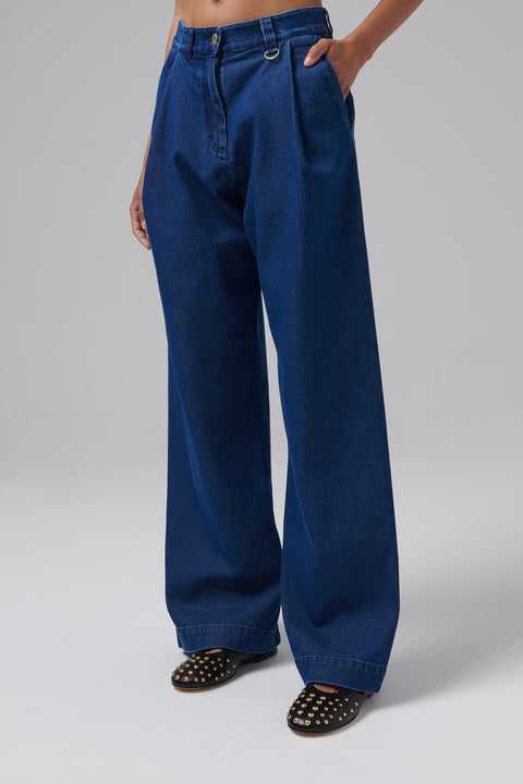 Blue Maud Wide-Leg Jeans