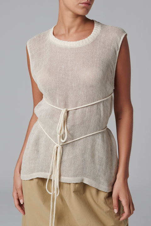 White Double Crewneck Tank Top